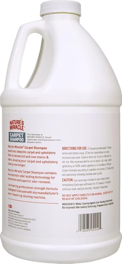 Nature’s Miracle Carpet Shampoo, Deep-Cleaning Pet Stain And Odor Remover, 64 Ounces