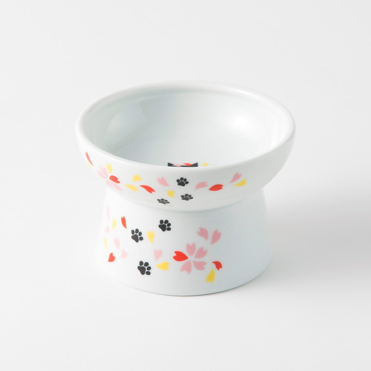 Necoichi Elevated Cat Food Bowl Prevent Neck & Whisker Fatigue, Dishwasher and Microwave Safe, No.1 Seller in Japan! (Sakura, Regular)
