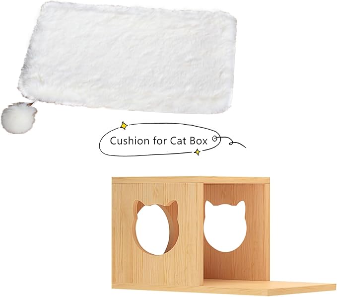 SHENGOCASE 2-Pack Cat Dog Bed Cushion, 10.6" x 17.5", Faux Rabbit Fur, for Wall Box House Crate Cage Kennel Perch, Cat Tree Pillow Pad Mat Replacement