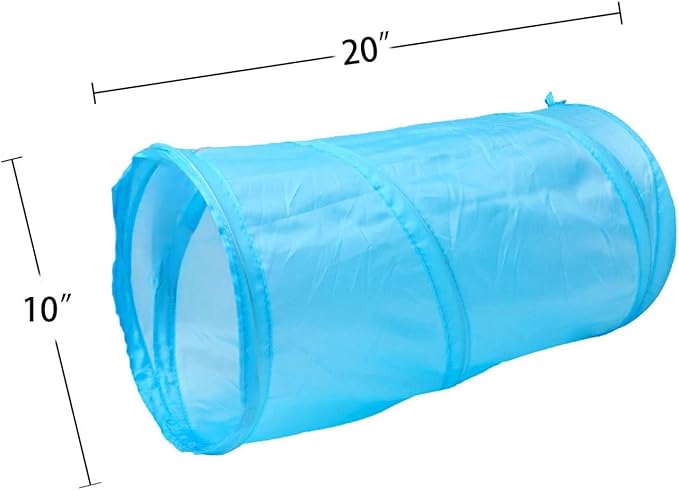 iCAGY Cat Tunnel for Indoor Cats Interactive, Rabbit Tunnel Toys, Pet Toys Play Tunnels for Cats Kittens Rabbits Puppies Crinkle Pop Up Sky Blue 20"