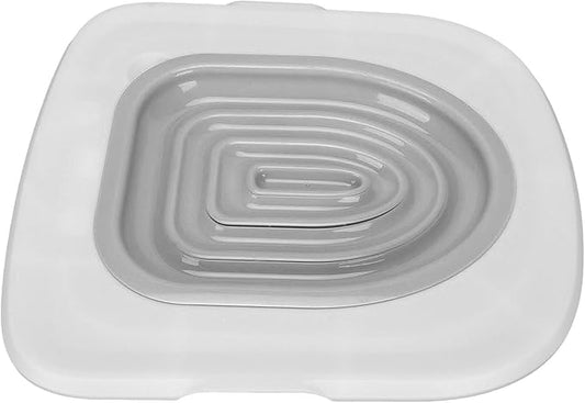 Ejoyous Cat Toilet Training Kit, Reusable Cat Toilet Trainer for Pet Cleaning, Universal Potty Training Toilet System Train Cat to Use Toilet (White Tray, 1 Gray Inner Support)