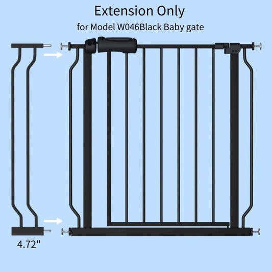 Fairy Baby Safety Gate 4.72 inch Extension for Walk Through Baby Gate Auto Close Child Safety Gates Extension Black