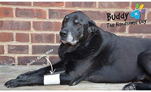 Basic Leg Bandages for Dogs, Cats, Pets -First- aid Non Adhesive Fur Friendly, Soft Stretch Wound Care, hot Spots, Fungus, Adjustable Fastening Strap Value Pack (Medium 12-Pack)