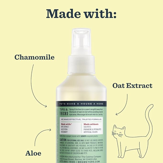 MRS. MEYER'S Clean Day Cat Deodorizing Spray, Sweet Chamomile Scent, 8oz