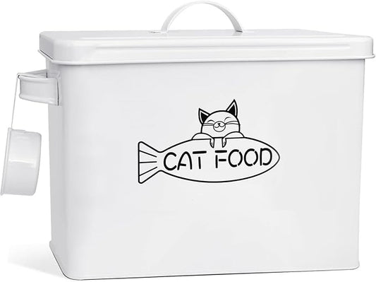 Large Dog and Cat Food Storage Container, Farmhouse Pet Food Storage Containers with Lid and Dry Food Scoop, Durable Airtight Cat Food Container, Great Gift for Pet Owners