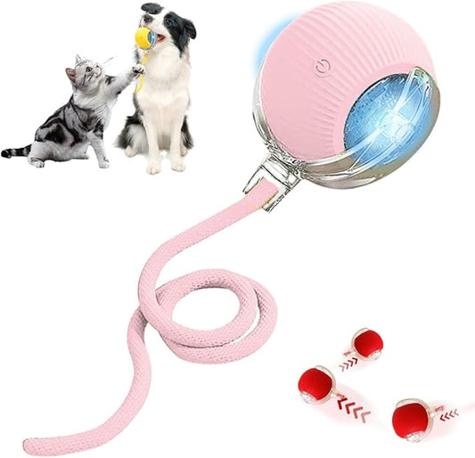 Interactive Cat Toy Balls, Cat Toys for Bored Indoor Adult Cats Peppy Pet Ball for Cats (Pink)