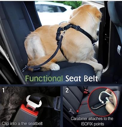 Dog Seat Belt, Safety Vest Dog Car Harness with Adjustable Buckle Dog Seat Belt for Vehicle Nylon Pet Safety Seat Belts Heavy Duty(XXL, Blue)