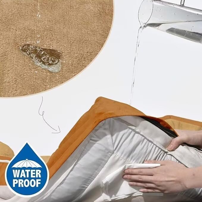 Comfort Expression Large Dog Beds Waterproof Orthopedic Foam Dog Sofa Beds Comfy Pet Bed with Washable Removable Cover & Non-Slip Bottom(Large,Caramel)