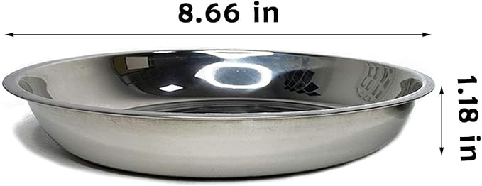 kathson Stainless Steel Whisker Relief Cat Bowl, 4 pcs Shallow and Wide Bowls, Pet Cat & Dog Feeding Large Dishes Fits with Elevated Stands Pet Bowl Stand (8.66 Inch Dia.)