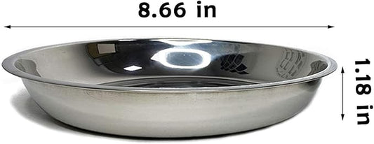 kathson Stainless Steel Whisker Relief Cat Bowl, 4 pcs Shallow and Wide Bowls, Pet Cat & Dog Feeding Large Dishes Fits with Elevated Stands Pet Bowl Stand (8.66 Inch Dia.)