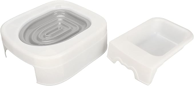 Luqeeg Professional Cat Trainer, Reusable Urinal Seat with Blue Tray, Teach Cat to Use Toilet (Grey)