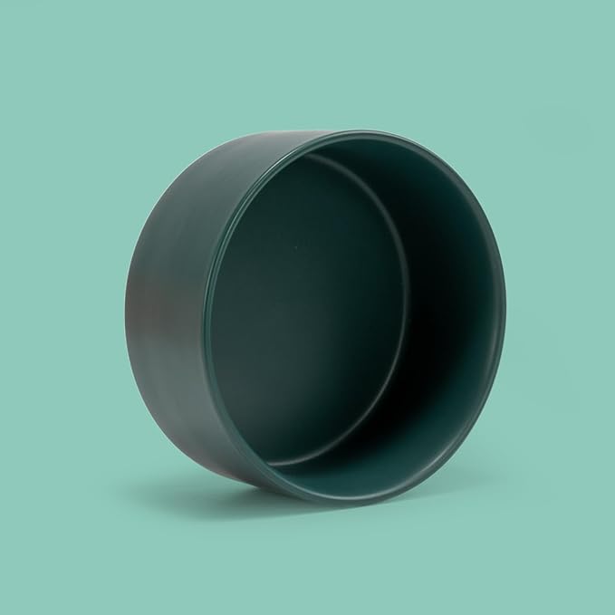 SPUNKYJUNKY 60OZ Ceramic Dog and Cat Bowl, Modern Cute Weighted Food Water Bowl for Replacement Green (1 Pack)