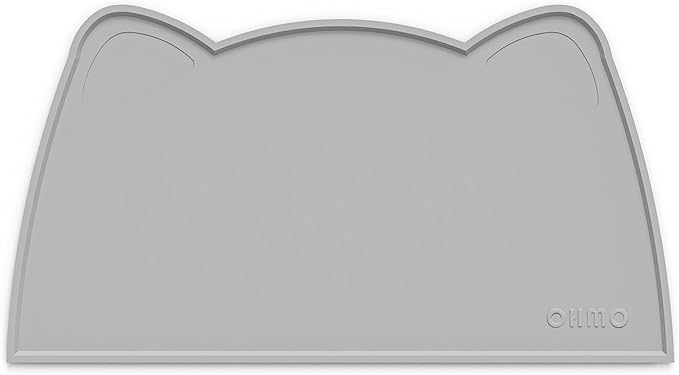 OHMO - Cat Food Mat, Silicone Pet Feeding Mat for Floor Non-Skid Waterproof Dog Water Bowl Tray, Easy to Clean Pet Placemat