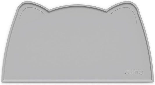 OHMO - Cat Food Mat, Silicone Pet Feeding Mat for Floor Non-Skid Waterproof Dog Water Bowl Tray, Easy to Clean Pet Placemat