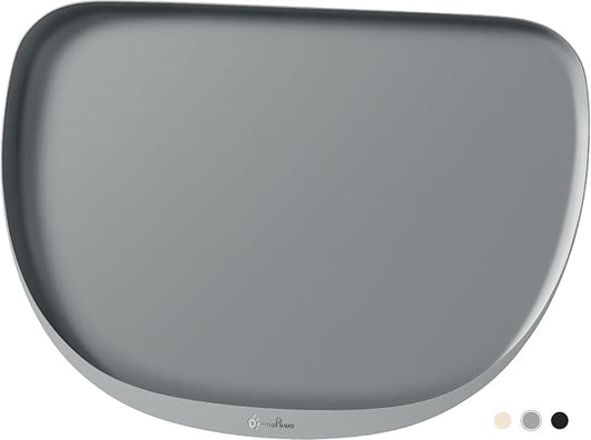 DownyPaws Dog Food Mats for Floors Waterproof, BPA Free Silcone Dog Bowl Mat, Non-Slip Pet Feeding Mat with High Raised Edge, Cat Placemat for Messy Drinkers, 18"×12.5", Light Gray