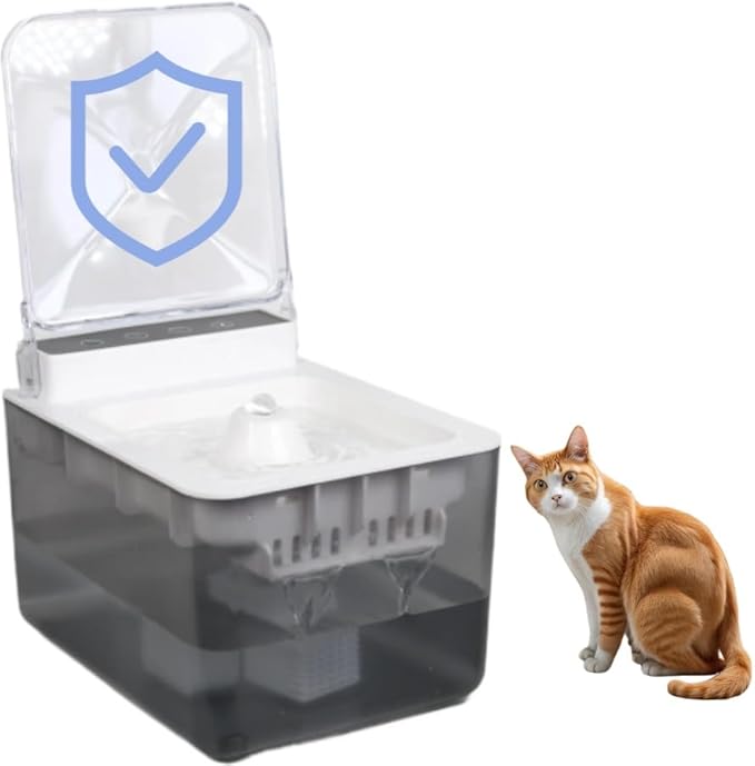 Automatic Cat Water Fountain Cordless:3L/102oz Cat Dispenser for Drinking-Pet Water Fountain Indoor-Pet Feeding & Water Supplies with Motion Sensor, Ultra Quiet Pump, BPA-Free, Black