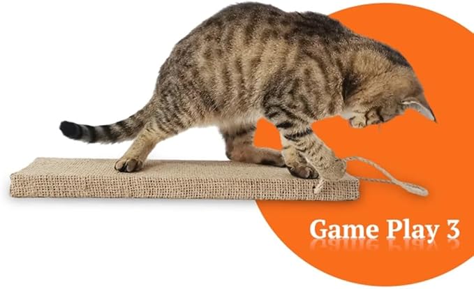 Generic Rectangle Cat Scratch Pad, Hanging Interactive Cat Toy for Indoor Cats, Small, Brown