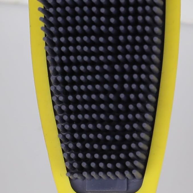 Rubber Pet Hair Removal Brush, Dogs Cats Hair Lint Remover Tool Massage Bath Comb Brush for Cleaning and Grooming (Yellow)