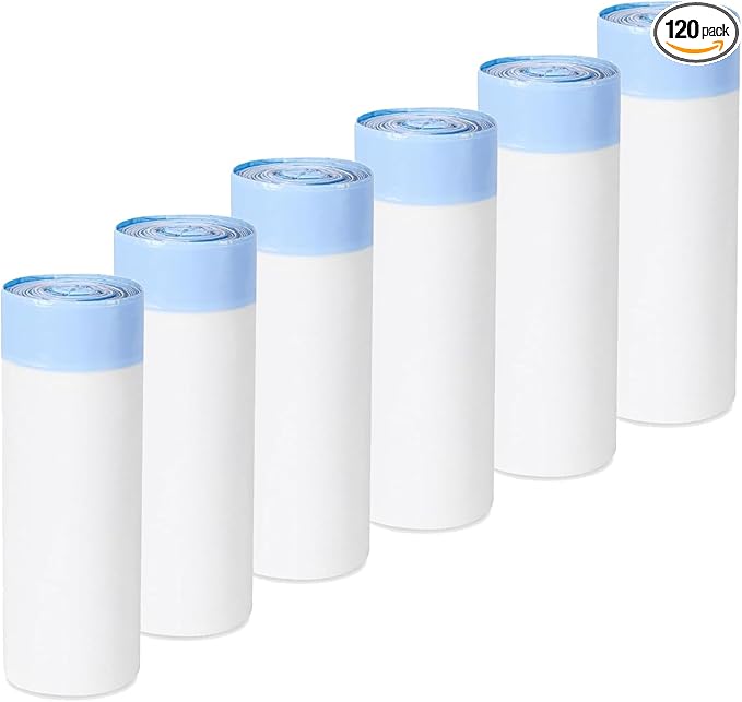 120pcs Cat Litter Box Liners, Drawstring Receptacles Bags Thickened Waste Bag Fit For MeoWant MW-SC01/MW-SC02 /MW-LR01/MW-LB02 Automatic Cat Litter Box