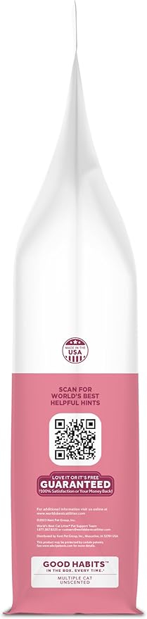 WORLD'S BEST CAT LITTER Good Habits Cat Attract Litter | Natural Plant-Based Attractant | Multicat Flushable Corn Litter | Unscented Odor Control | Low Tracking & Lightweight | Made in USA 8lb Bag