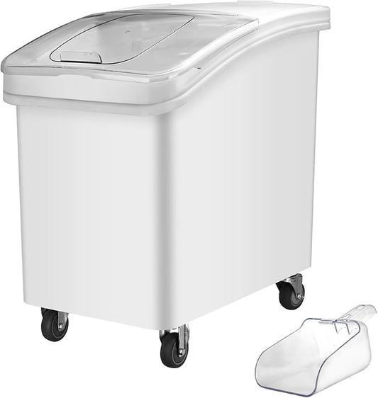 Ingredient Storage Bin,31 Gallon Dispenser Bin with Scoop for Dry Food, Sugar, Baking Supplies,Kitchen Rice Cereal Flour Bin,BPA Free,Pet Food Storage Container,Dog Cat Birds Food (31 Gallon)