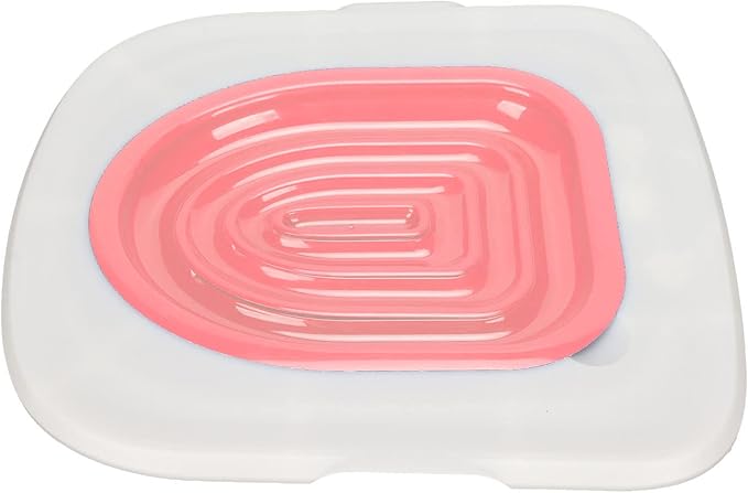 Cat Toilet Ing Kit, Training Universal Reusable Environmentally Kit, Potty Seat, Litter Boxes Friendly Trainer for Pet Cleaning Systems Plastic Er Cleaning, Supply, Teach to Use (White Tray, 1 Pink