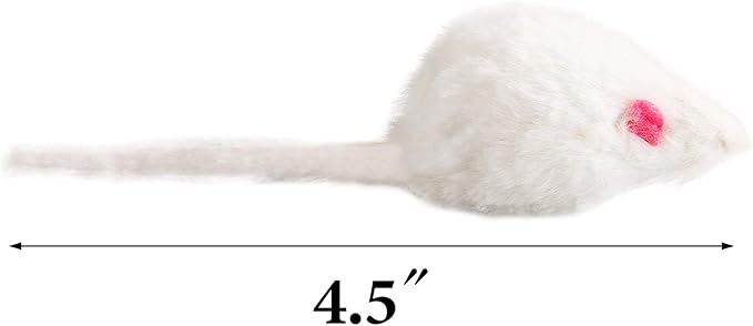 Yangbaga Mice Rattle 14 Pack, Cat Toys Rainbow Mice for Cats and Kittens (14 pcs BLK&WHT)