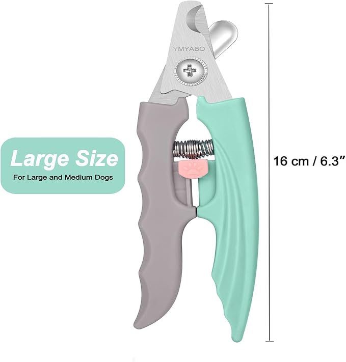 Dog Nail Clipper,Pet Nail Trimmers Safety Guard to Aviod Over Cutting,Puppy Cat Claw Trimmer,with Free Dog Comb & Nail File, Sharp Grooming Clipper, Great for Thick Toenail, Green