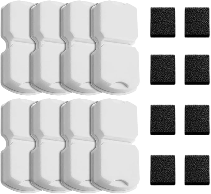 Cat Fountain Filters Replacement: 16 Pet Water Fountains Filter - 8 Carbon Filters & 8 Foam Filters - Suitable for GIOTOHUN Stainless Steel Cat Fountain S11