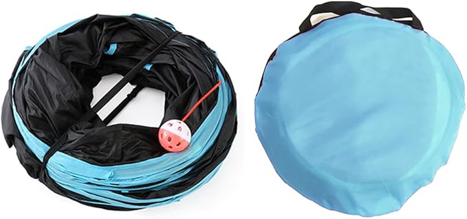 Cat Tunnel,5 Way Large Collapsible Tunnels Tube Upgrade with 6 Peek Hole,S-Shaped Maze House Play Toy Interactive Cat Toy for Cat Kitten Kitty Rabbit