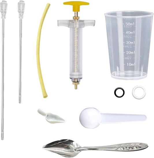 8 Pcs Bird Feeding Syringe Set Feeding Tubes for Baby Birds Parrot Hand Feeding Syringe Pet Syringe Feeding Tube Stainless Steel Metal Feeding Spoon Small Animals (30ml-Set of Eight)