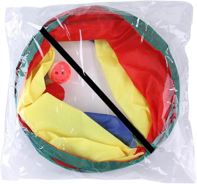 Rainbow Cat Tunnels with Interactive Ball Indoors Cats Play Tunnel for Indoor Tube Large Cat Toy Kitten Kitty Rabbt (2 Way)