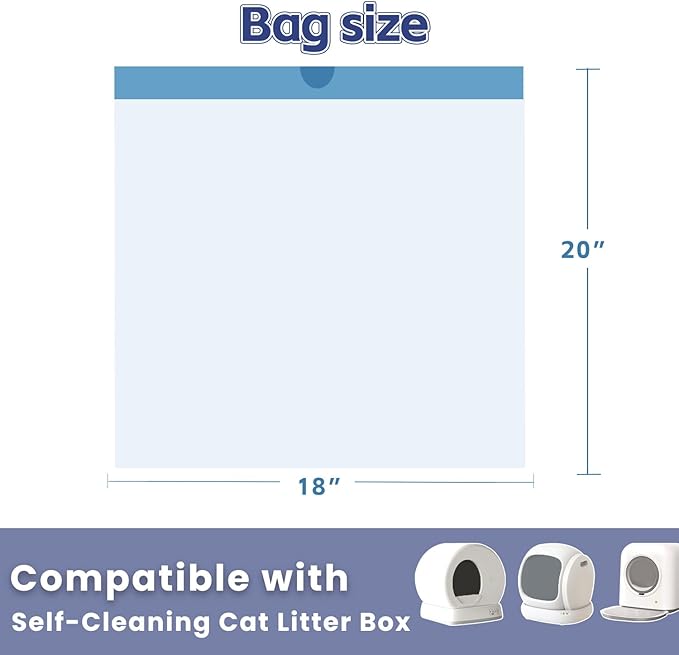 80 Count Waste Bags Compatible With MW-SC01/MW-SC02/MW-LR01 and Pet cove, Replacement Extra Large Cat Litter Box Liners, 4 Rolls Litter Waste Receptacles Bags