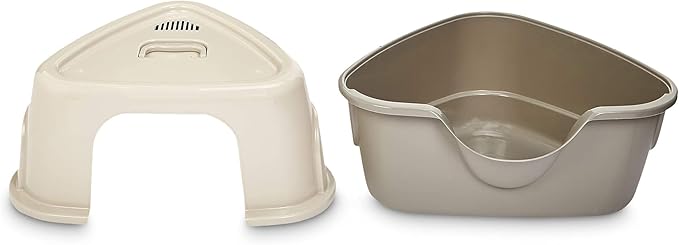 Amazon Basics Cat Litter Box with Lid, No-Mess, Standard, unisex, Charcoal, 26 in x 23 in x 20 in