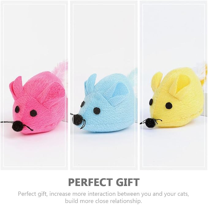 BESPORTBLE 3Pcs Colorful Catnip Plush Mice - Interactive Cat Teaser for Indoor Cats Engaging Chewing