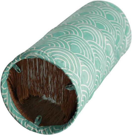 Petest Cat Tunnel Comfy Collapsible Tunnel with Boredom Relief Plush Ball, for Bunny Rabbits, Kittens, Ferrets, Puppy and Dogs