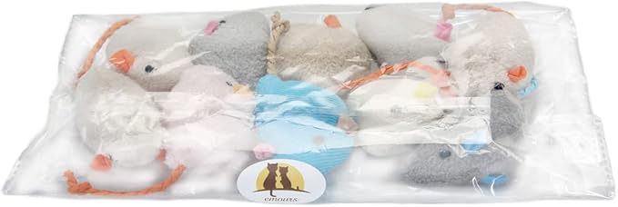 emours Catnip Cat Toys Mouse Interactive Cat Toy, 10pcs Value Pack, Assorted Colors