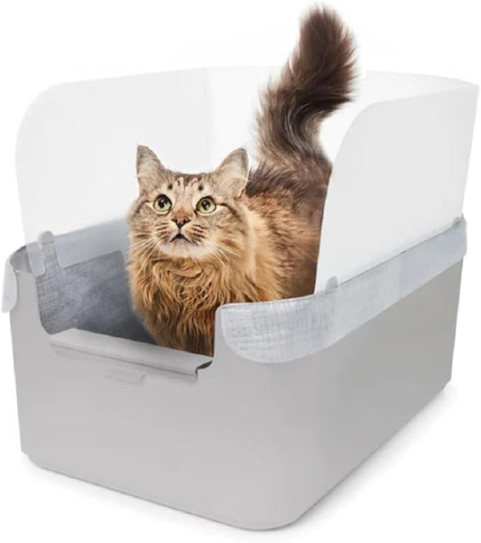 Modkat® Litter Tray, Extra Tall Base, Pee Shield, Reusable Litter Liner, Sifting Litter Scoop - Gray