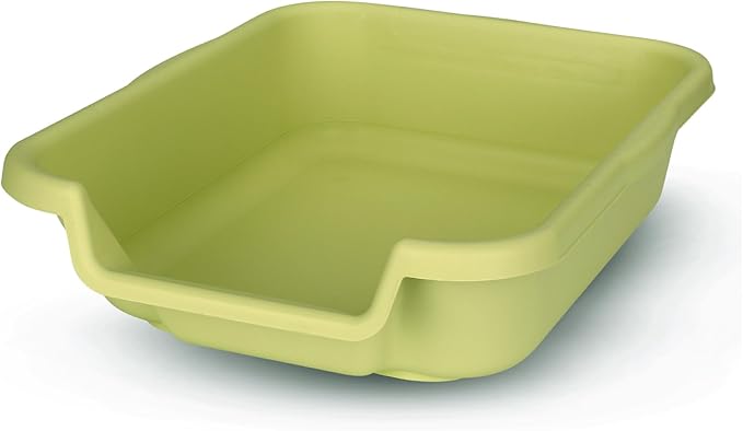 KittyGoHere Senior Cat Litter Box 1 Pack, Small Apple Green Low Entrance Kitty Litter Box, Sized for Cats Comfort, Perfect for Senior and Arthritic Cats, Made in USA