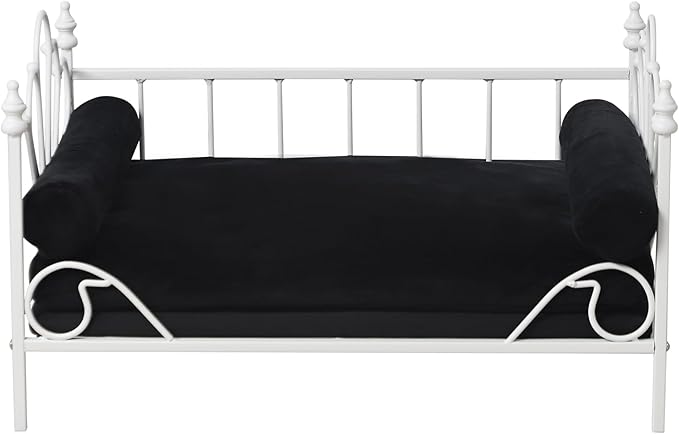 Pet Sofa Bed, Cat Bed,Dog Bed,Cat Couch,Pet Couch,Metal Frame and Detached Velvet Cushion，Cool Dog Couch for Small Cats &Dogs&Puppy Summer Using (White)