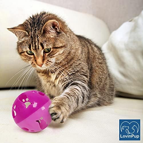 Cat Ball Toy with Bell Larger Size, Bells Jingle as Balls Roll, Cat Toy for Small or Large Cats, or Other Animals (Blue - 1 Pack)