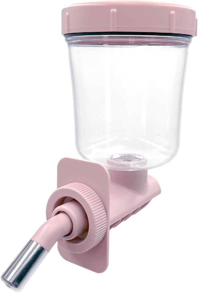 KindTail Pawdle - No-Drip Dog Crate Water Bottle - Top-Fill Pet Water Dispenser - BPA Free with Stainless Steel Nozzle - Easy-to-Use with Most Crates & Playpens - 7 x 6 x 4 in - 16oz Capacity - Pink