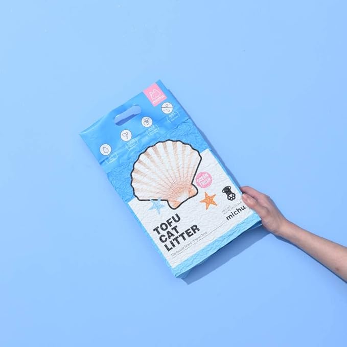 Tofu Cat Litter Natural Clumping Tofu Cat Litter, Fast Clumping and Easily Scoop-able 5.5lb/88oz 5 Scents - Ocean Fresh, 8 Pack