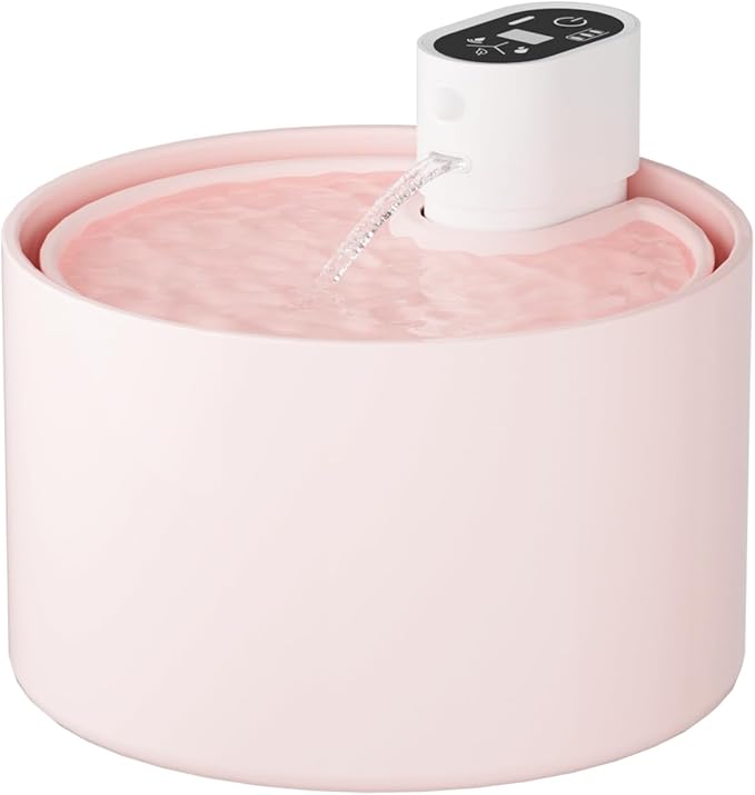 Ceramic Cat Water Fountain,Cat Water Fountain Cordless Automatic with Ultra-Quiet Pump and 4 Filter for Cats, Dogs, Multiple Pets