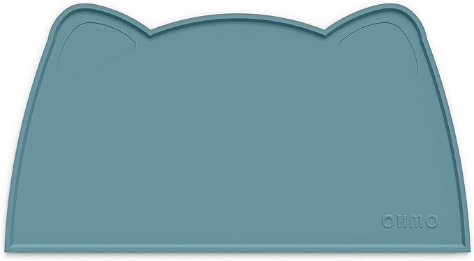 OHMO - Cat Food Mat, Silicone Pet Feeding Mat for Floor Non-Skid Waterproof Dog Water Bowl Tray, Easy to Clean Pet Placemat