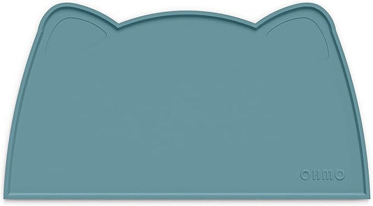 OHMO - Cat Food Mat, Silicone Pet Feeding Mat for Floor Non-Skid Waterproof Dog Water Bowl Tray, Easy to Clean Pet Placemat
