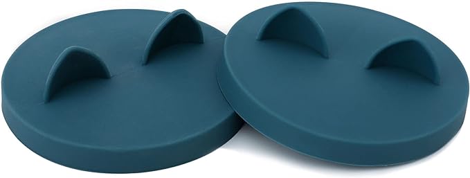 OHMO - 2 Pack Cat Food Can Lids, Small (3 oz) Silicone Can Covers for Pet Food Cans 2.5 oz Cat Food Cans, Dark Blue