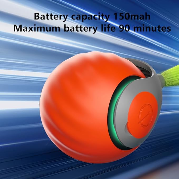 Speedy Sprint Ball 2.0 with Feather Tail Cat Toy, Smart Interactive Toys for Bored Indoor Kitten, Automatic Rolling Ball Enrichment, Turbo Electric Kitty Self Moving Rope, Rollie Pet Chase Robot Mouse