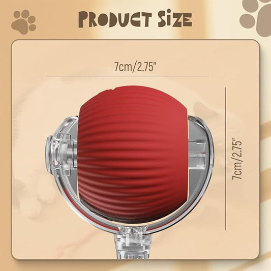 Interactive Cat Toy Balls, Cat Toys for Bored Indoor Adult Cats Peppy Pet Ball for Cats (Red)