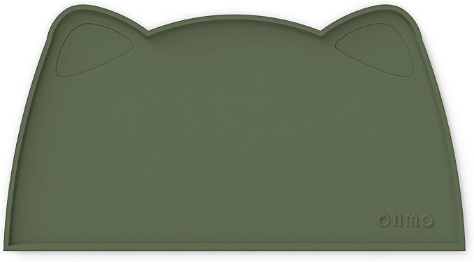 OHMO - Cat Food Mat, Silicone Pet Feeding Mat for Floor Non-Skid Waterproof Dog Water Bowl Tray, Easy to Clean Pet Placemat